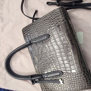 Radley London Elegant Crocodile-Embossed Brown Handbag